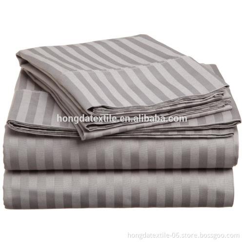 300TC cotton 100% stripe bed sheet for hotel bedding